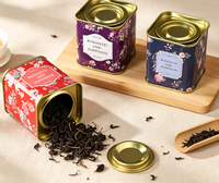 Boîte de rangement carrée en fer blanc imprimée sur mesure avec couvercle pour emballage cadeau de thé, bonbons et biscuits