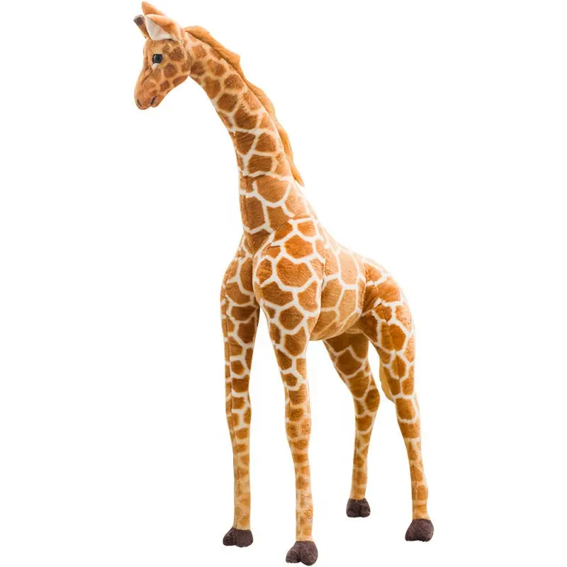 Vendita calda decorazione regalo vivido animale Zoo peluche farcito giraffa giocattolo