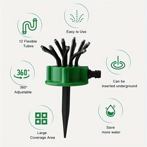 360 °   Arroseur de jardin multi-têtes avec buse flexible pour l'arrosage des pelouses, des fleurs et des légumes - Product Image 3