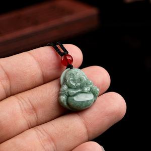 Pendentif Bouddha en jadéite naturelle vert pois, UNISEXE, style bouddhiste chinois, cadeau avec certificat d'évaluation FG47 - Product Image 3