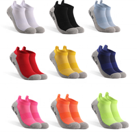 Chaussettes de compression tricotées en gros, soutien de la cheville, chaussettes courtes antidérapantes pour le yoga au printemps pour femmes