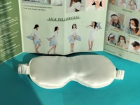 Masque de sommeil en soie de 19 momme, luxueux et lesté, rempli de fibres de soie de mûrier naturelles et de perles, doux, anti-rides