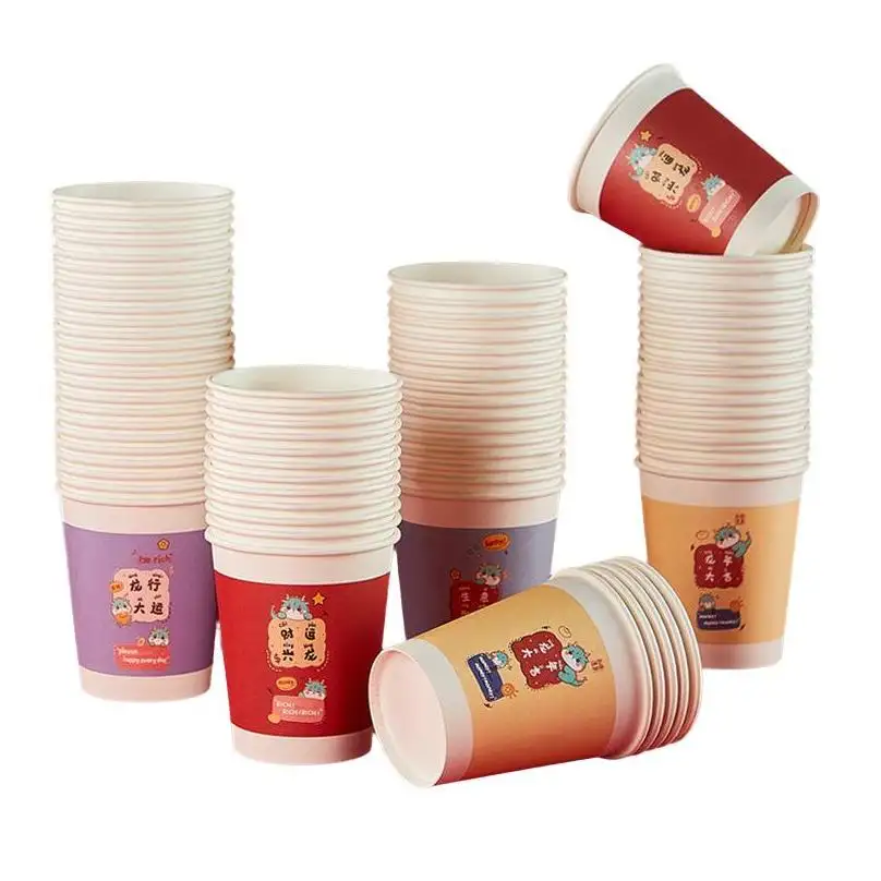 Cốc giấy in bìa các tông màu đen Fan 90 ml Takeaway 4oz 4 12 8 6 oz bao nhiêu làm cho cốc giấy bất kỳ số tay áo của ly