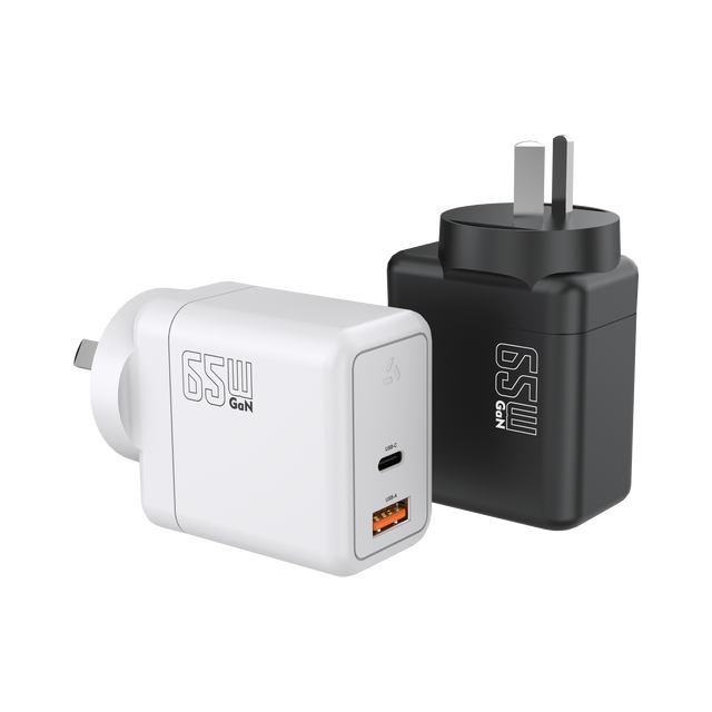 Premium AU Plug 2C1A Dual Type C&USB a GaN 65W USB-C PD Fast Charge Wall Charger Power Adapter for Macbook Pro/Air Laptop Mobile