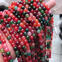 Manik-manik Batu Permata Alami YWJC Crystal Wholesale 6mm 8mm, Bentuk Bulat, Warna Campur, Batu Lepas, Laris Manis untuk Pembuatan Gelang