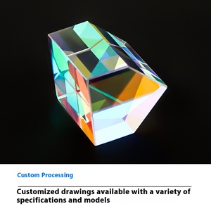 작은 집 색상 프리즘 광학 유리 색상 분리 다면체 프리즘 유리 프리즘 굴절 렌즈 빔 스플리터 - Product Image 4