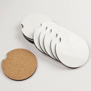 Sublimation Car <b>Coasters</b> Blanks With <b>Cork</b> Back MDF Sublimation Blanks Bulk Products Car <b>Coasters</b> Sublimation Blank - Product Image 5