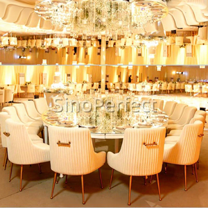 Foshan China Gold Stainless Steel Legs Upholstered <strong>Leather</strong> Dining Banquet <strong>Chair</strong> <strong>for</strong> Hotel <strong>Room</strong> - Product Image 1