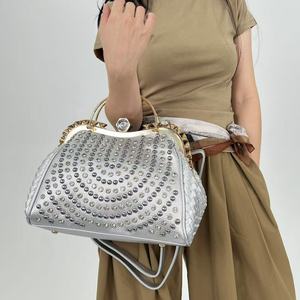 Sac fourre-tout de luxe pour femme, sac à main de soirée élégant pour mariage, pochette à strass, sac à bandoulière pour femme - Product Image 3