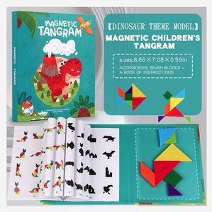 Material Seguro para Niños, Desarrolla Habilidades Básicas, Múltiples Estilos, Rompecabezas de Formas Geométricas de Madera, Tangram, Bloques Magnéticos - Product Image 1
