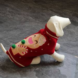 가을 겨울 클래식 스타일 개 스웨터 작은 고양이 애완 동물 의류 진저 브레드 남자 겨울 따뜻함 크리스마스 에디션 - Product Image 6