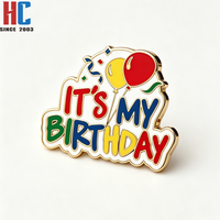Pin de Solapa Esmaltado Personalizado 'Es Mi Cumpleaños', Chapado en Oro, Aleación de Zinc, Diseño de Globos, Broche, Insignia, Recuerdo de Fiesta de Cumpleaños, Regalo