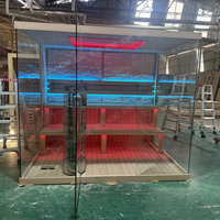 Sauna sec pour 12 personnes avec siège de thérapie au sel, éclairage à capteur d'anneau, sauna et hammam pour l'exercice en salle de sport, spa sain pour le corps, vapeur