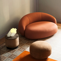 Canapé lounge incurvé en velours rose Yicheng, style nordique, confortable, pour salon, hôtel, boutique et usage domestique