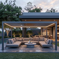 Pergola murale motorisée en aluminium à lames orientables 3x3 3x4 4x4 3x6, étanche, écologique, nature, luxe, moderne, extérieur