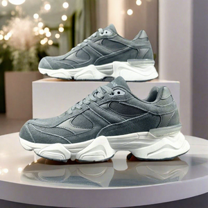 High Quality New 9060 Sneakers Sporty Lace-Up Fashion Trend Breathable Lightweight Anti-Slippery <b>Patent</b> <b>Leather</b> Cushioning <b>Men</b> - Product Image 1