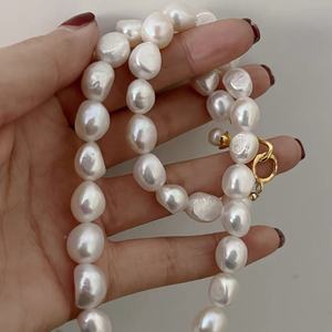 Collar de Perlas Grandes de Estilo Barroco Retro Francés, Natural, con Luz Intensa, Versátil, Exagerado, Cadena para Clavícula - Product Image 5