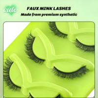 Cils en bande effet œil de chat ailé, fins, légers et brillants, en fibres naturelles, imitation vison, pour le maquillage quotidien au bureau