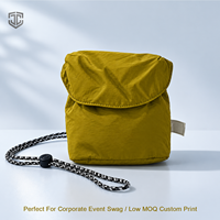 Sac bandoulière mini personnalisé sérigraphié, pochette légère en polyester, sacoche de voyage pliable pour téléphone, fournisseur OEM à faible MOQ