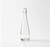 Bouteille en verre transparent à bouchon basculant, bouteille vide de qualité alimentaire pour l'eau, les boissons, l'huile, le stockage en cuisine