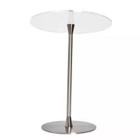 Table de conférence moderne en acrylique transparent avec support en acier pour école, église, concert, discours, salle de classe