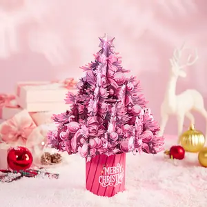 Árbol de Navidad explosivo tarjetas tridimensionales tarjetas de Navidad 3D tarjetas de flores punto al por mayor transfronterizo al por mayor