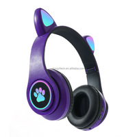 Casque Stéréo Sans Fil B39 Oreilles de Chat Mignonnes, Puce JL, Métal, Faible Latence, Son Hifi, Micro, Longue Autonomie