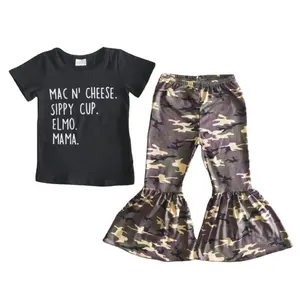 mom letters camo print clothes look mom mu outfits clothing Children kids clothes baby clothing