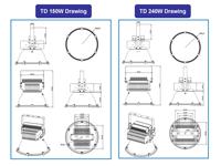 Projecteurs LED d'extérieur haute puissance en aluminium IP65 pour grues de chantier, lampes de stade, 200W, 300W, 400W, 500W, 600W, 700W, 800W