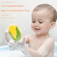 Éponge de bain pour bébé en forme de légume, serviette de gommage pour enfants, éponge de bain en forme de légume