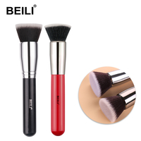 Pinceau de maquillage pour fond de teint, pinceau plat pour le visage, pinceau pour le blush liquide et la poudre