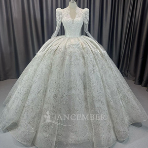 Lscm97 Elegant Ivory Ball Gown Princess Bridal <b>Wedding</b> Dress Sweetheart Neckline Beaded Lace Backless Chapel Train Floor-Length - Product Image 5
