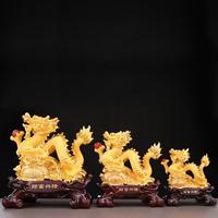 Résine jade dragon fengshui statue