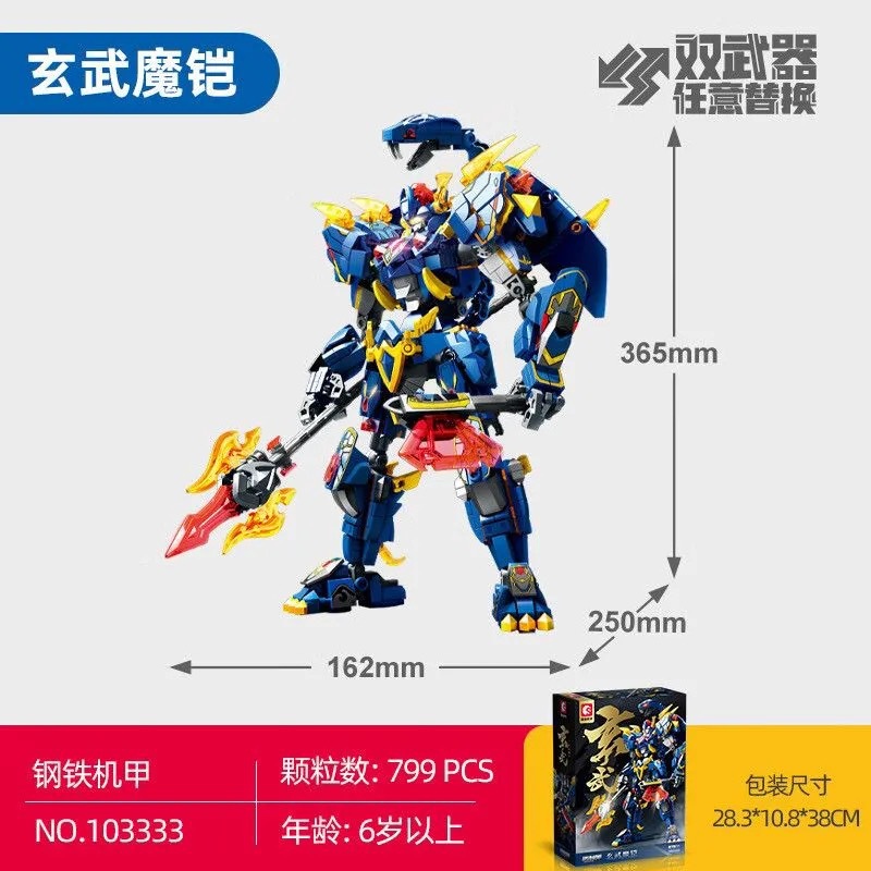Xuanwu + armes doubles-non transformables 799 pièces