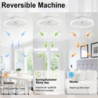 Ventilateur de plafond LED moderne encastré de 15/20 pouces, ventilateur de plafond fantaisie pour chambre à coucher, avec profil de minuterie de vitesse, lustre
