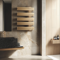 Porte-serviettes chauffant électrique mural vertical en or brossé chauffe-serviettes pour salle de bain dans le salon spa