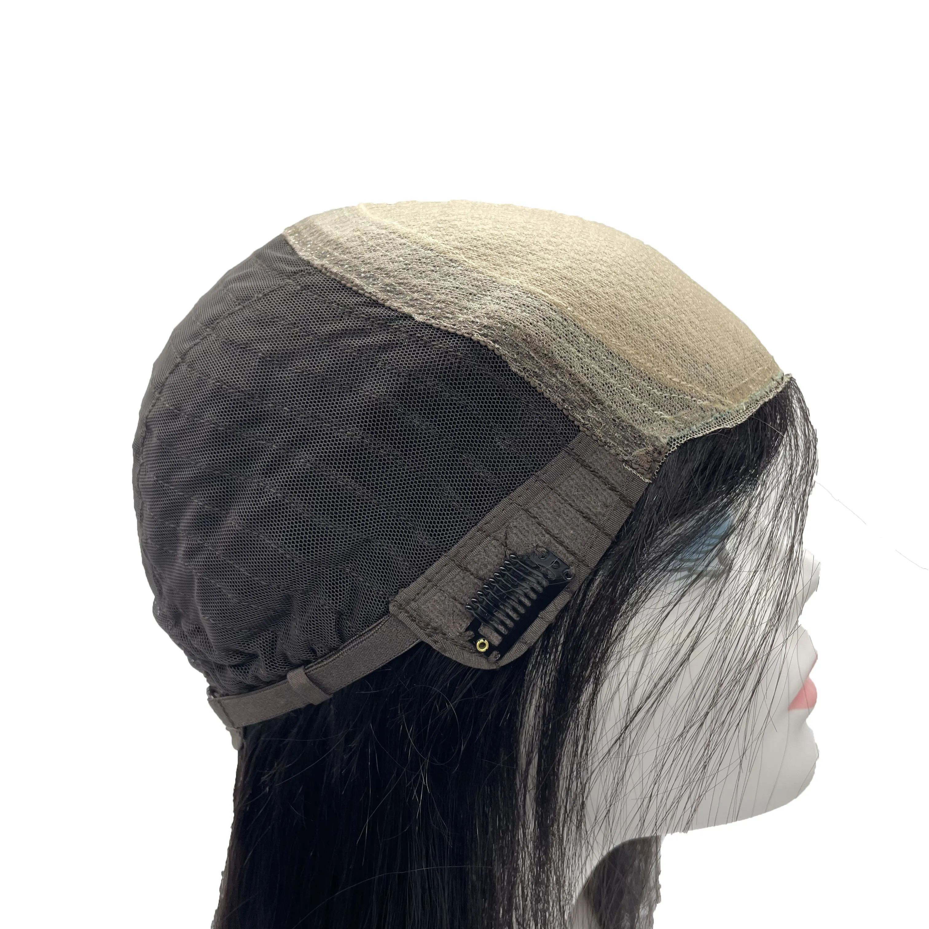 RU New Times Hochwertige Hochdichte 20-Zoll gerade natürliche schwarze Frontale Perücke 100 % menschliches Haar für schwarzes Frauenhaarsystem