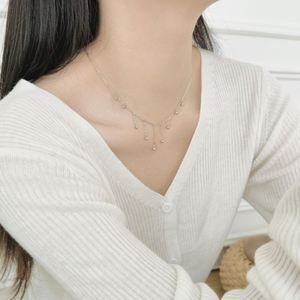 Collier à pampilles en argent sterling 925, chaîne à maillons, perles, pendentif à pampilles, bijoux tendance Dylam, personnalisable - Product Image 3