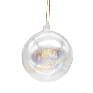 Bola de vidrio soplada a mano para árbol de Navidad, Bola de bauble de cristal artesanal dentro de los Ángeles