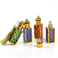 Bouteilles en verre carrées dorées de luxe avec revêtement UV, tailles 10 ml, pour huiles essentielles, soins de la peau, parfums, flacons à visser pour gouttes ophtalmiques