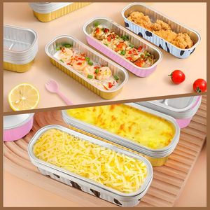 Oven Baking Cake Non-stick Dessert Disposable Rectangle <b>Macarons</b> Foil Tray 200ml Aluminum Bakeware Container Mini Bread Loaf Pan - Product Image 3