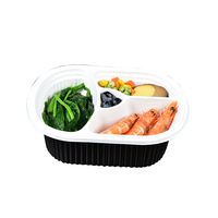 Boîte à lunch double couche en plastique recyclé pour sushis, nouilles et chips - Boîtes écologiques en PP