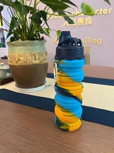 ขวดน้ำกีฬาซิลิโคนพับได้ขนาด 500 มล. ขวดน้ำแบบพกพาอเนกประสงค์กันน้ำและกันกระแทก - Product Image 6