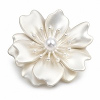 Kancing Logam Mutiara Bentuk Bunga dari Paduan Seng untuk Jahit DIY 18mm 23mm 44mm Warna Silver Mist Gold untuk Mantel Jubah Cardigan Blazer