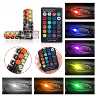 Ampoules LED RGB TCYATO T10 pour voitures, lampe de lecture automobile 12V, télécommande en silicone, phare de voiture, éclairage de dégagement