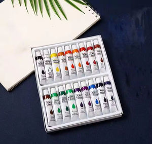 Juego de pintura acrílica al por mayor de 12 ml con acabado semimate, 12 colores para lienzo, madera, tela, dibujo escolar - Product Image 3