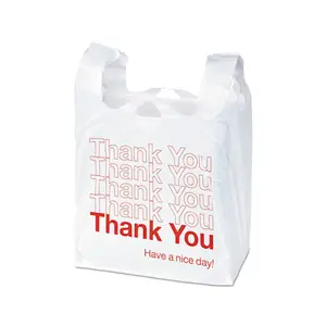 recyclable HDPE LDPE plastic shopping take out t shirt bags for supermarket grocery carry