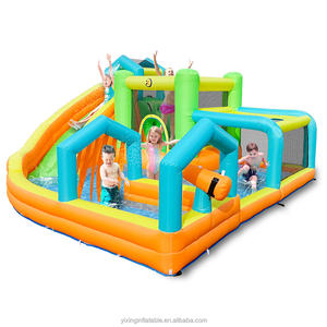 La piscina gonfiabile dello <span class=keywords><strong>scivolo</strong></span> d'acqua è dotata di pistole ad acqua, un'area di salto e una piscina. - Product Image 2