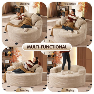 KESOIL Divano singolo rotondo a forma di nuvola, stile Tatami, compresso sottovuoto, per il <span class=keywords><strong>soggiorno</strong></span> - Product Image 2