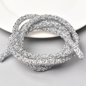 Cuerda de diamantes de imitación con purpurina de resina de 6mm, cuerda de tubo de cristal colorido, joyería de ropa DIY, pendientes, banda para el cabello, decoración de fiesta - Product Image 4